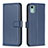 Custodia Portafoglio In Pelle Cover con Supporto B17F per Nokia C12 Blu