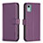 Custodia Portafoglio In Pelle Cover con Supporto B17F per Nokia C12 Plus Viola