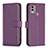 Custodia Portafoglio In Pelle Cover con Supporto B17F per Nokia C22 Viola