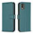 Custodia Portafoglio In Pelle Cover con Supporto B17F per Nokia C32 Verde