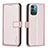 Custodia Portafoglio In Pelle Cover con Supporto B17F per Nokia G11 Oro Rosa