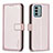 Custodia Portafoglio In Pelle Cover con Supporto B17F per Nokia G22 Oro Rosa