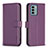 Custodia Portafoglio In Pelle Cover con Supporto B17F per Nokia G22 Viola