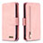 Custodia Portafoglio In Pelle Cover con Supporto B18F per Samsung Galaxy A20 Oro Rosa