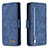 Custodia Portafoglio In Pelle Cover con Supporto B18F per Samsung Galaxy M80S Blu