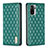 Custodia Portafoglio In Pelle Cover con Supporto B19F per Xiaomi Poco M5S Verde