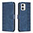 Custodia Portafoglio In Pelle Cover con Supporto B21F per Motorola Moto G73 5G Blu