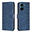 Custodia Portafoglio In Pelle Cover con Supporto B21F per Xiaomi Poco C65 Blu