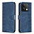 Custodia Portafoglio In Pelle Cover con Supporto B21F per Xiaomi Redmi Note 13 5G Blu