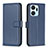 Custodia Portafoglio In Pelle Cover con Supporto B22F per Huawei Honor X7a Blu