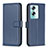 Custodia Portafoglio In Pelle Cover con Supporto B22F per Oppo A79 5G Blu