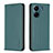 Custodia Portafoglio In Pelle Cover con Supporto B22F per Xiaomi Poco C65 Verde