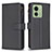 Custodia Portafoglio In Pelle Cover con Supporto B23F per Motorola Moto Edge (2023) 5G Nero