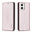 Custodia Portafoglio In Pelle Cover con Supporto B23F per Motorola Moto G73 5G Oro Rosa