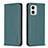 Custodia Portafoglio In Pelle Cover con Supporto B23F per Motorola Moto G73 5G Verde