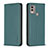 Custodia Portafoglio In Pelle Cover con Supporto B23F per Nokia C22 Verde