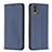 Custodia Portafoglio In Pelle Cover con Supporto B23F per Nokia C32 Blu