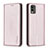 Custodia Portafoglio In Pelle Cover con Supporto B23F per Nokia C32 Oro Rosa