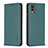 Custodia Portafoglio In Pelle Cover con Supporto B23F per Nokia C32 Verde