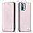 Custodia Portafoglio In Pelle Cover con Supporto B23F per Nokia G22 Oro Rosa