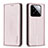 Custodia Portafoglio In Pelle Cover con Supporto B24F per Xiaomi Mi 14 Pro 5G Oro Rosa