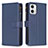 Custodia Portafoglio In Pelle Cover con Supporto B25F per Motorola Moto G73 5G Blu