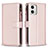 Custodia Portafoglio In Pelle Cover con Supporto B25F per Motorola Moto G73 5G Oro Rosa