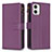 Custodia Portafoglio In Pelle Cover con Supporto B25F per Motorola Moto G73 5G Viola