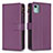 Custodia Portafoglio In Pelle Cover con Supporto B25F per Nokia C12 Plus Viola