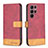 Custodia Portafoglio In Pelle Cover con Supporto BF2 per Samsung Galaxy S22 Ultra 5G Rosso