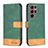 Custodia Portafoglio In Pelle Cover con Supporto BF2 per Samsung Galaxy S22 Ultra 5G Verde