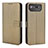 Custodia Portafoglio In Pelle Cover con Supporto BY1 per Asus ROG Phone 6 Marrone