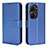 Custodia Portafoglio In Pelle Cover con Supporto BY1 per Asus ZenFone 10 Blu