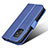 Custodia Portafoglio In Pelle Cover con Supporto BY1 per Asus Zenfone 8 ZS590KS Blu