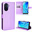 Custodia Portafoglio In Pelle Cover con Supporto BY1 per Huawei Enjoy 50 Viola