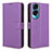 Custodia Portafoglio In Pelle Cover con Supporto BY1 per Huawei Honor 90 Lite 5G Viola