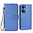 Custodia Portafoglio In Pelle Cover con Supporto BY1 per Huawei Honor X7 Blu