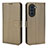 Custodia Portafoglio In Pelle Cover con Supporto BY1 per Huawei Nova 10 Pro Marrone