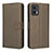 Custodia Portafoglio In Pelle Cover con Supporto BY1 per Motorola Moto Edge 30 Lite 5G Marrone