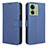 Custodia Portafoglio In Pelle Cover con Supporto BY1 per Motorola Moto Edge 40 5G Blu