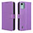 Custodia Portafoglio In Pelle Cover con Supporto BY1 per Nokia C12 Plus Viola