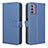 Custodia Portafoglio In Pelle Cover con Supporto BY1 per Nokia C300 Blu