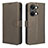 Custodia Portafoglio In Pelle Cover con Supporto BY1 per OnePlus Ace 2V 5G Marrone