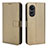 Custodia Portafoglio In Pelle Cover con Supporto BY1 per Oppo A58 4G Marrone