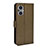 Custodia Portafoglio In Pelle Cover con Supporto BY1 per Oppo A96 5G Marrone