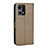 Custodia Portafoglio In Pelle Cover con Supporto BY1 per Oppo F21 Pro 4G Marrone