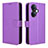 Custodia Portafoglio In Pelle Cover con Supporto BY1 per Oppo K11 5G Viola