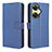 Custodia Portafoglio In Pelle Cover con Supporto BY1 per Oppo K11x 5G Blu