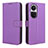 Custodia Portafoglio In Pelle Cover con Supporto BY1 per Oppo Reno10 5G Viola