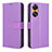 Custodia Portafoglio In Pelle Cover con Supporto BY1 per Oppo Reno8 T 4G Viola